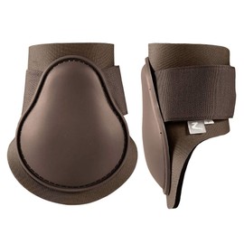 HORZE Chicago Fetlock Rear Boots | Lightweight, Adjustable, Jumping Horse Boots (Pair) - Chocolate Brown - Pony