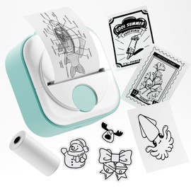 Phomemo Q02 Mini Printer, Portable Photo Printer, Sticker Maker Machine for Studying, Notes, Pictures,Crafts,Journaling, Receipts, Gifts, Smartphone & Tablet Compatible, Green