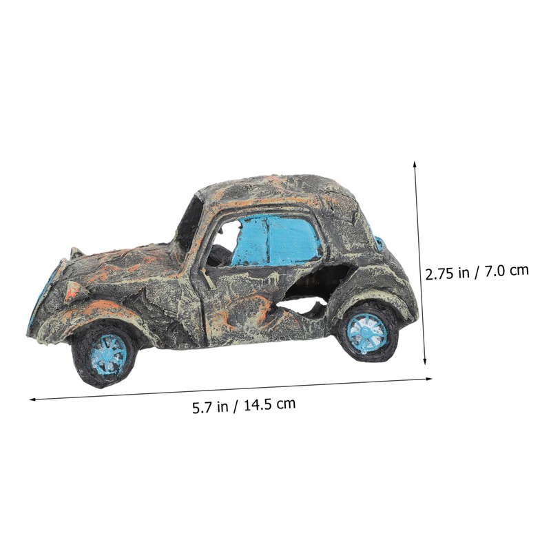SUPVOX Aquarium Car Wreck Decoration Creative Resin Fish Tank Ornament