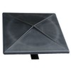 4" Square Light Pole Top Cap- Black Plastic