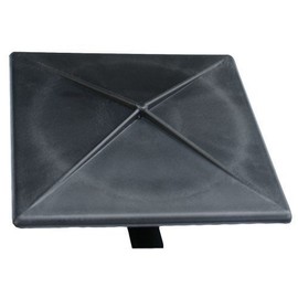 4" Square Light Pole Top Cap- Black Plastic