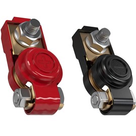 2 PCS Thicked Pure Copper Car Battery Wire Terminal Connector Clamp Clips With Durable Plastic Cover