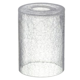 Pure Transparent Glass Lamp Shade Replacement Only, Cylinder Cracked 1-5/8 Inch Fitter, 4"D x 4"W x 5.5"H Lampshade Globe Cover for Table Lamp, Ceiling Fixture Chandelier Pendant Light Wall Sconce