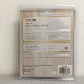 Taylor 1744BK Digital Thermometer Plastic Black 4.75" Indoor Comfort Station