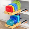 Housolution Pull Out Food Container Lid Organizer with Sliding Rail,