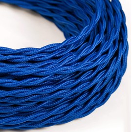 5 Metres Twisted 2 Core Vintage Fabric Braided Dark Blue Colour Electric Cable for Lighting