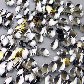 50pcs Deep Cup Fishing Lures Copper Fishing Attractor Spinner Blades DIY Fishing Lures Accessories for Hard Lures Worm Spinner Baits Spoons Rigs Making