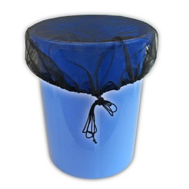 Vendix 1 x cover for rain butt, round, diameter 90 cm, rain barrel net with drawstring, protection against leaves, mosquitoes and mosquito larvae