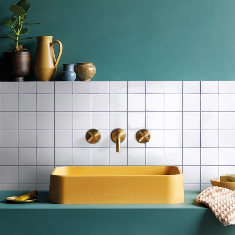 COMSTICKC Thicker White Peel and Stick Backsplash Tile, 10 Pcs