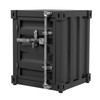Industrial Metal Side Table with Storage Cabinet, Floor Standing Iron