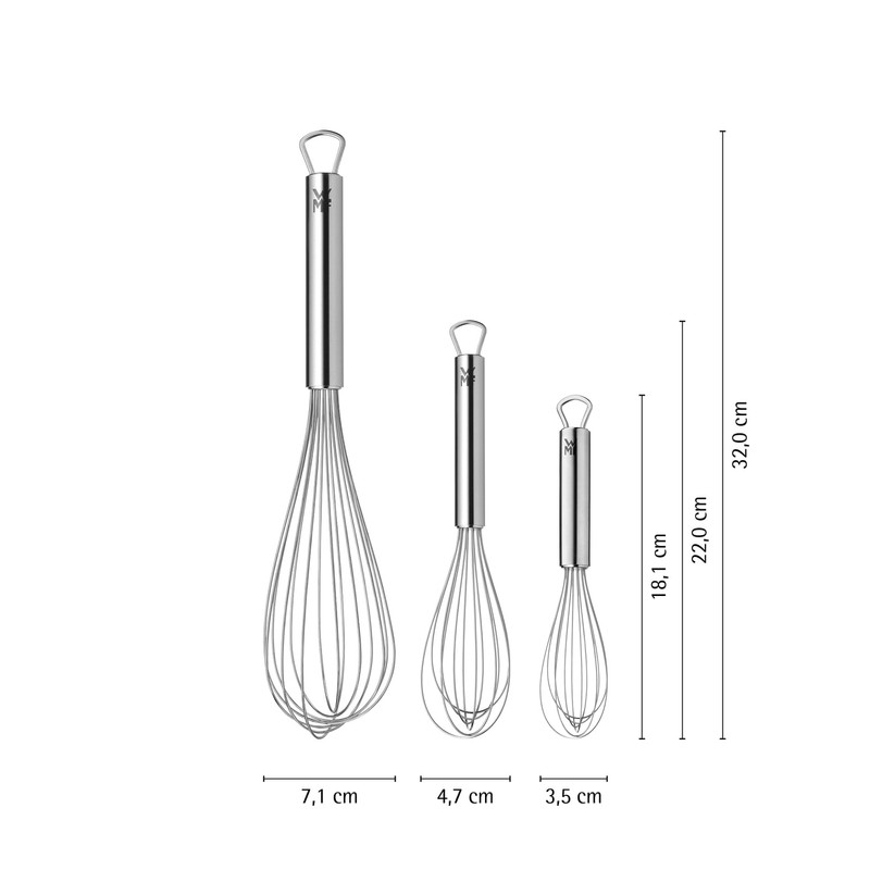 WMF Profi Plus Whisk Set of 3, Whisk Stainless Steel