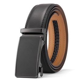 SENDEFN Mens Belts Leather Ratchet Belt, Men's Automatic Buckle Adjustable Casual Dress Belt for Men Jeans Suits Work Gift