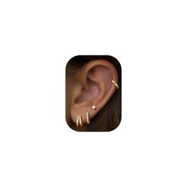 Turandoss Gold Hoop Earrings for Women,14K Gold Plated Hoop Earrings Set Lightweight Everyday Earring Sets for for Multiple Piercings 14K Gold