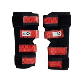 Paw Empire - Pair of Dog Leg Braces, Ultra Supportive, Comfortable, Dual Metal Springs, Canine Hock Brace for Joint Arthritis, Assists Injury & Sprains (Medium, Red Skulls)