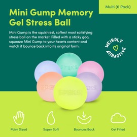 Speks Mini Gump Stress Balls | Ultra Soft Squishy Fidget Toy for Adults & Teens | Stress Relief & Desk Toy | Prism