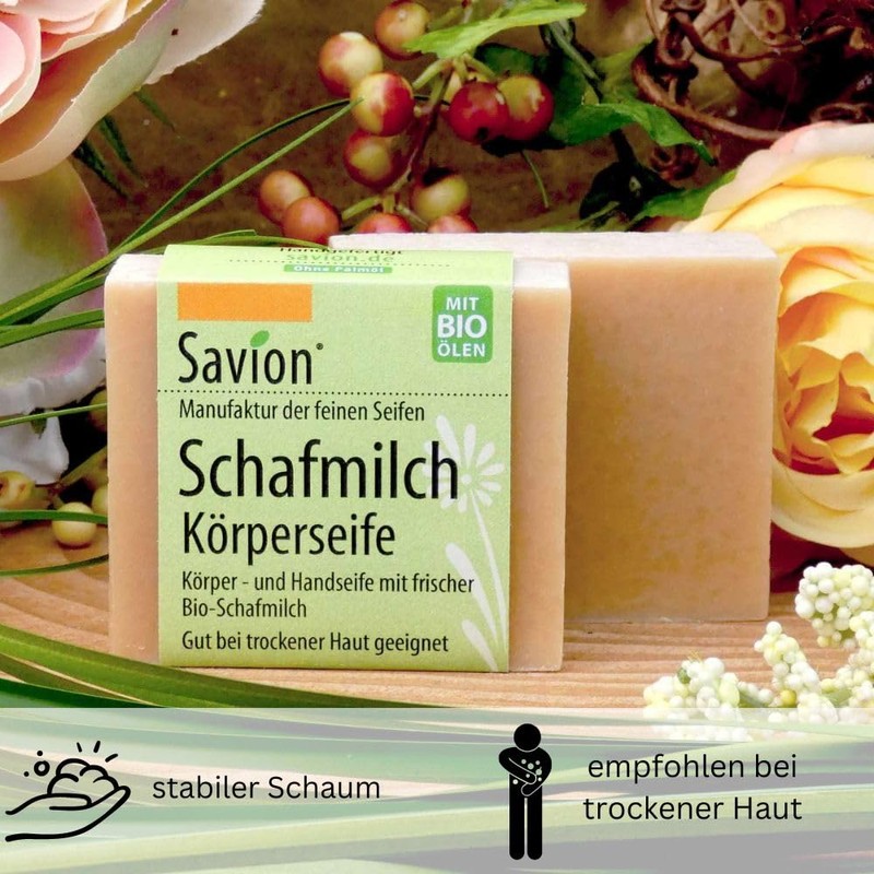Savion Sheep's Milk Body Soap for Dry Skin, Palm Oil