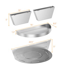 Charkettle Drip Pan with Removable Water Reservoirs/Charcoal Divider, Stainless Steel Water Catch Tray, BBQ Grill Accessories Compatible with Weber 22" Charcoal Kettle Grills