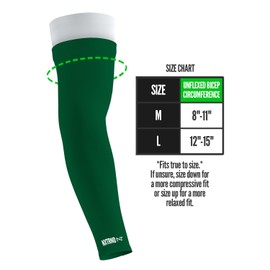 Nxtrnd Double Arm Sleeves, Two Tone Arm Sleeve, Football Arm Sleeves, Sold as a Pair (Large, Dark Green)