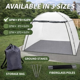 VOXOR Portable Paint Booth Tent, Large 10 x 6 x 6.6 ft Spray Paint Tent with Built-in Floor & Mesh Screen & Windproof Stakes, Spray Paint Shelter for Furniture DIY Hobby Tool, Overspray Paint Room