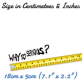 Why So Serious? Waterproof Sticker Decal - Laptop Stickers - Cute Stickers for Adults - Funny Gifts - Car Accessories - Wall Art - Wall Decor - Movie Themed Merch (Black Glossy)