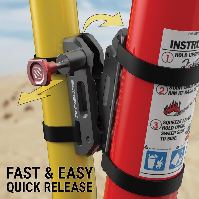 Scosche PSMUFE-VA1 Universal Fire Extinguisher Mount Kit, Quick Release Car