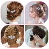 LXUEJIE 2 Pcs Rhinestone Hair Clips, Silver Crystal Hair Clips