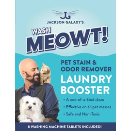 Jackson Galaxy Meowt Laundry Booster - CO2 Pet Stain & Odor Remover - 8 Washing Machine Tablets - Pet Urine, Vomit, Feces, Blood Remover - Wash Meowt!