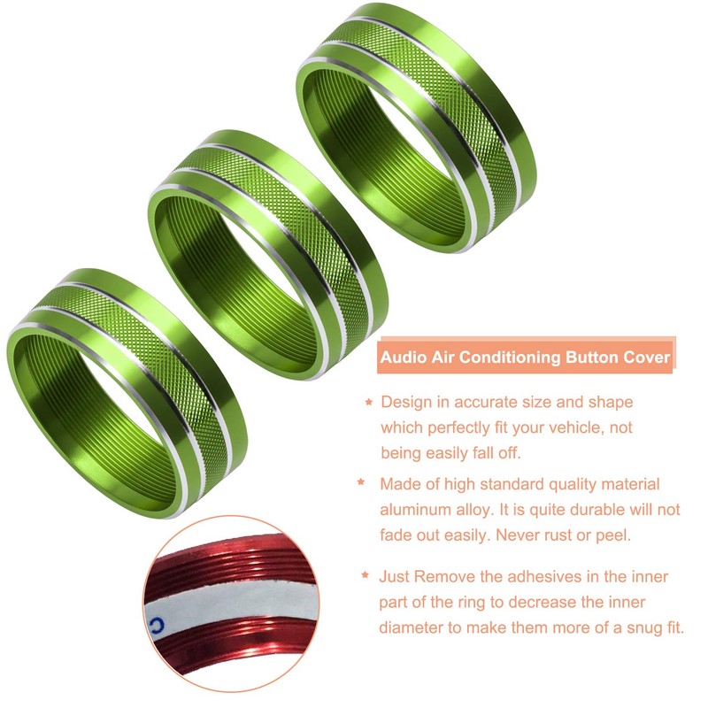 (Green) - Danti 3pcs Audio Air Conditioning Button Cover Decoration
