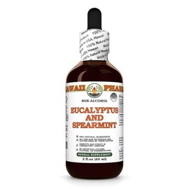 Eucalyptus and Spearmint Glycerite, Made in Hawaii, All Natural, Vegan, Lab Tested Alcohol-Free Liquid Extract - 2 fl.oz