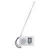 Portable Pocket Radio AM/FM Classic Elegant Design Silver Grey Battery