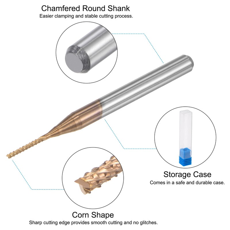 sourcing map 2 pieces solid carbide end mill 0.4 mm,