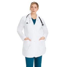 Healing Hands Lab Coat Women 4 Pocket Mid Length 5101 Fiona Womens Lab Coat The White Coat Modernist Collection White M