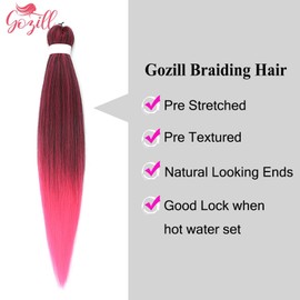 Ginger Orange Braiding Hair Pre Stretched Kanekalon Braiding Hair Extension 26 Inch Colored Synthetic Fake Hair for Braiding