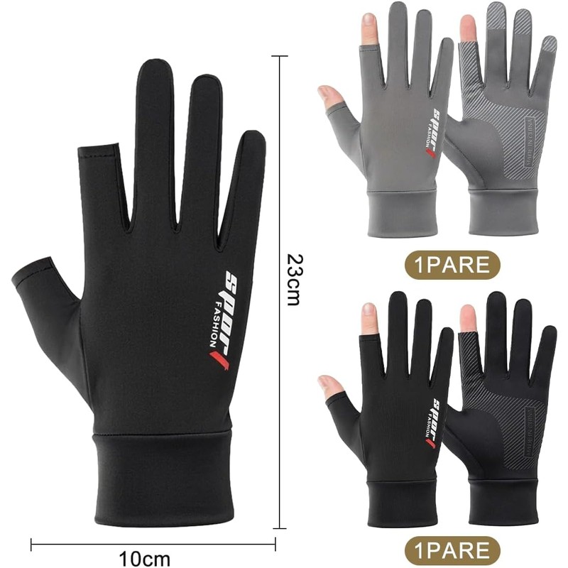 2 Pares Guantes de Protección Solar UPF 50+ Seda Helada
