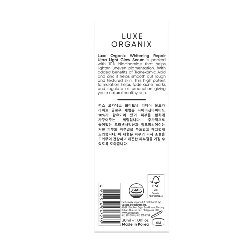 Luxe Organix Whitening Repair Serum Niacinamide 10% (30ml)