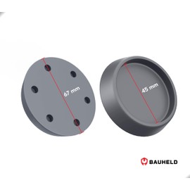 BAUHELD® Vibration Damper Washing Machine [Pack of 4] - Robust Rubber Feet Made of Soft PVC [Made in Germany] - Vibration Damper Suitable for Miele Midea Siemens Bosch Haier Beko AEG - Dark Grey