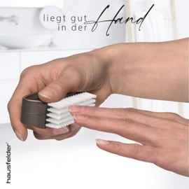 Hausfelder Hand Brush with Handle - Nail Brush Soft - Fingernail Brush Hand Wash Brush Set of 4 (White, Soft Bristles, Set of 4)