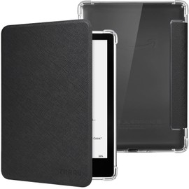 THRAU Case for 6" All-New Kindle 2024/2022 (11th Gen) – Premium PU Leather & Durable TPU Back, Shock-Absorbent, Ultra-Thin & Lightweight, Auto Sleep/Wake, Protective Case – Black