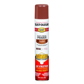 Rust-Oleum 353346 Stops Rust Turbo Rusty Metal Primer Spray, 24 oz, Flat Red, 1 Count (Pack of 1) | Rust-Oleum