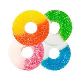 NY Spice Shop Assorted Gummy Rings - 1 Pound Soft and Chewy Gummies - Colorful Ring Shaped Gummy Candy for Candy Buffets Party Favors and Snacking - Sour and Sweet Treats