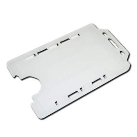 Identity-Plus: Clear Rigid Open Faced Double/Dual Sided Portrait ID Card Badge Pass Holder (100)