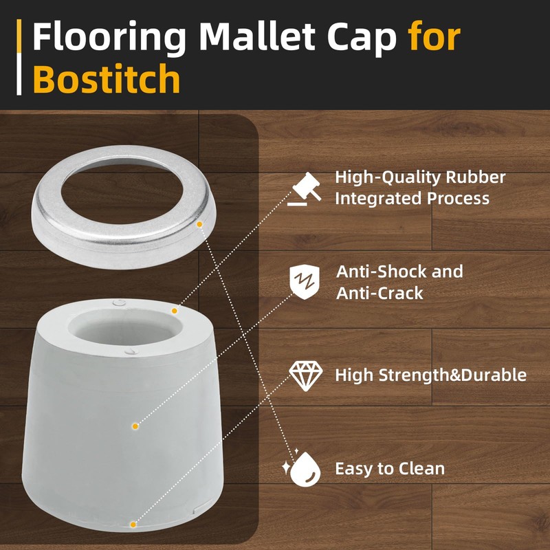 Rubber Flooring Mallet Cap, Replacement Mallet Face HFMF-SW Compatible with