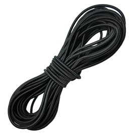 ZUSHALLMY 1/8-inch (3 mm) Round Black Elastic Cord – 11 Yards – Stretch Shock Cord, Bungee Rope, Black Elastic String Cord for Sewing, Craft, DIY, Mask, Drawstring