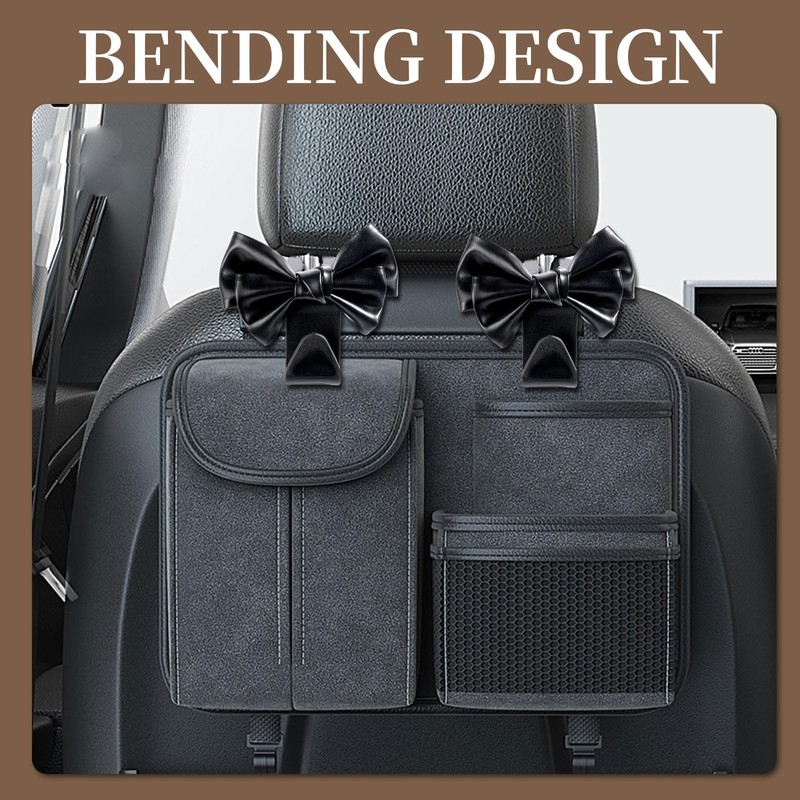 TELAIN 2-Pack boot organiser, Car Hook cute Bow Headrest Hanger
