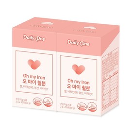 Daily One Oh My Iron Non-heme Iron Iron Supplement 2g / 데일리원 오 마이 철분 비헴철 철분제 2g X 30포 2통