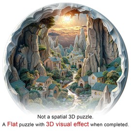 Wooden Puzzles for Adults, Vision Inside Cave Puzzles (Medium, 11.4 * 11.4in, 200pcs) with Wood Box, Unique Animal Shape Puzzles, Wooden Puzzles for Family Games and Birthday Gifts