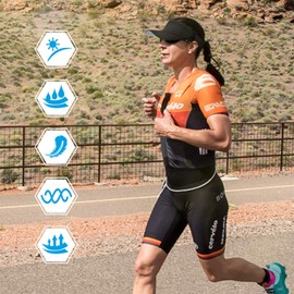 Arcweg Sun Visor Hat Women Men Sweat Absorption Sports Visor Elastic with Brim UV Protection UPF 50+ Foldable Sports Visor Fashion Sun Golf Visor Cap Quick Drying 20.5''-22'' (Black+Black)