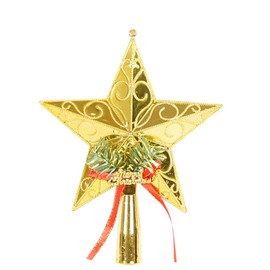 Merry Christmas Tree Tree Star, 5.9 inches (15 cm), Christmas Ornament, Tree Decoration, Stylish Decoration, Tree Top, Luxurious Decoration, Gold, 5.9 inches (15 cm)