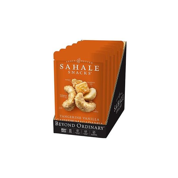 Sahale Snacks Tangerine Vanilla Cashew-Macadamia Glazed Mix, 4oz Pack of 6