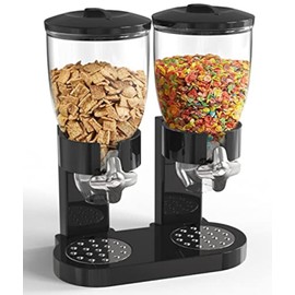 Retail Blade Dual Food Dispenser - Dry Food Dispenser Perfect As A Candy, Nuts, Rice, Granola, Cereal & more Dispenser. Dispenses 1 Ounce Per Twist! Stores Food, and Keeps Your Food fresh!